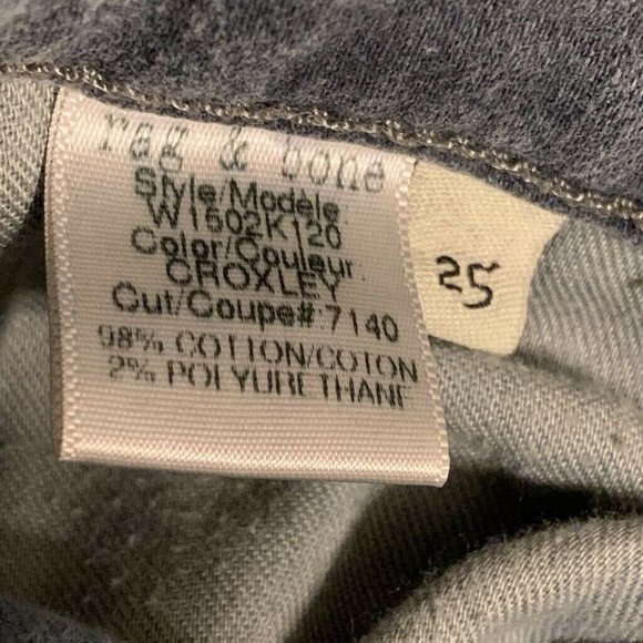 Rag & Bone Womens Skinny Jeans Gray Charcoal Wash Low Rise Pockets Denim 25 - Picture 9 of 11